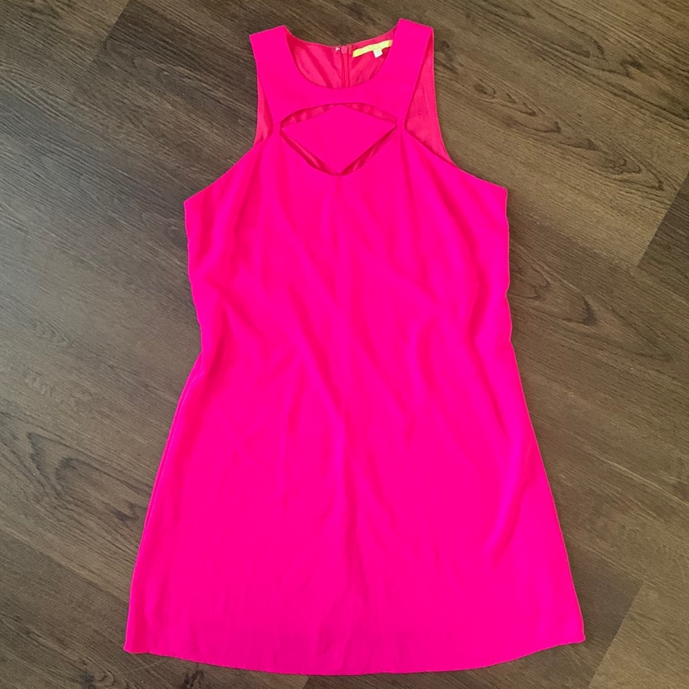 Gianni Bini pink shift dress with cutout size L